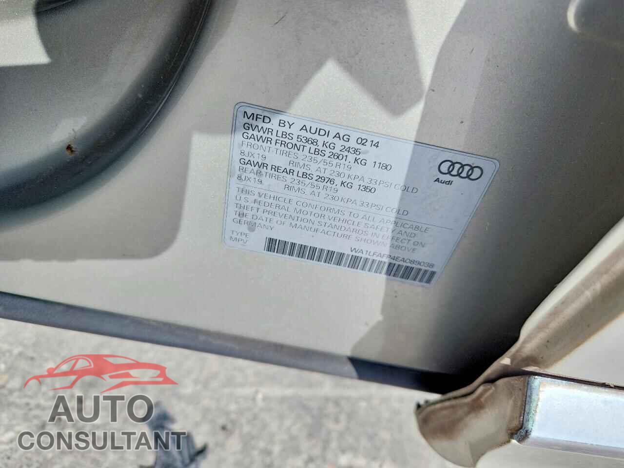 AUDI Q5 2014 - WA1LFAFP4EA089038
