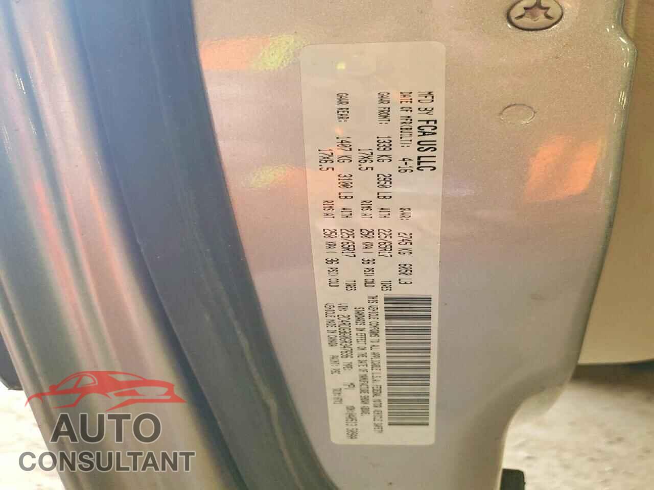 DODGE CARAVAN 2016 - 2C4RDGBG0GR347696