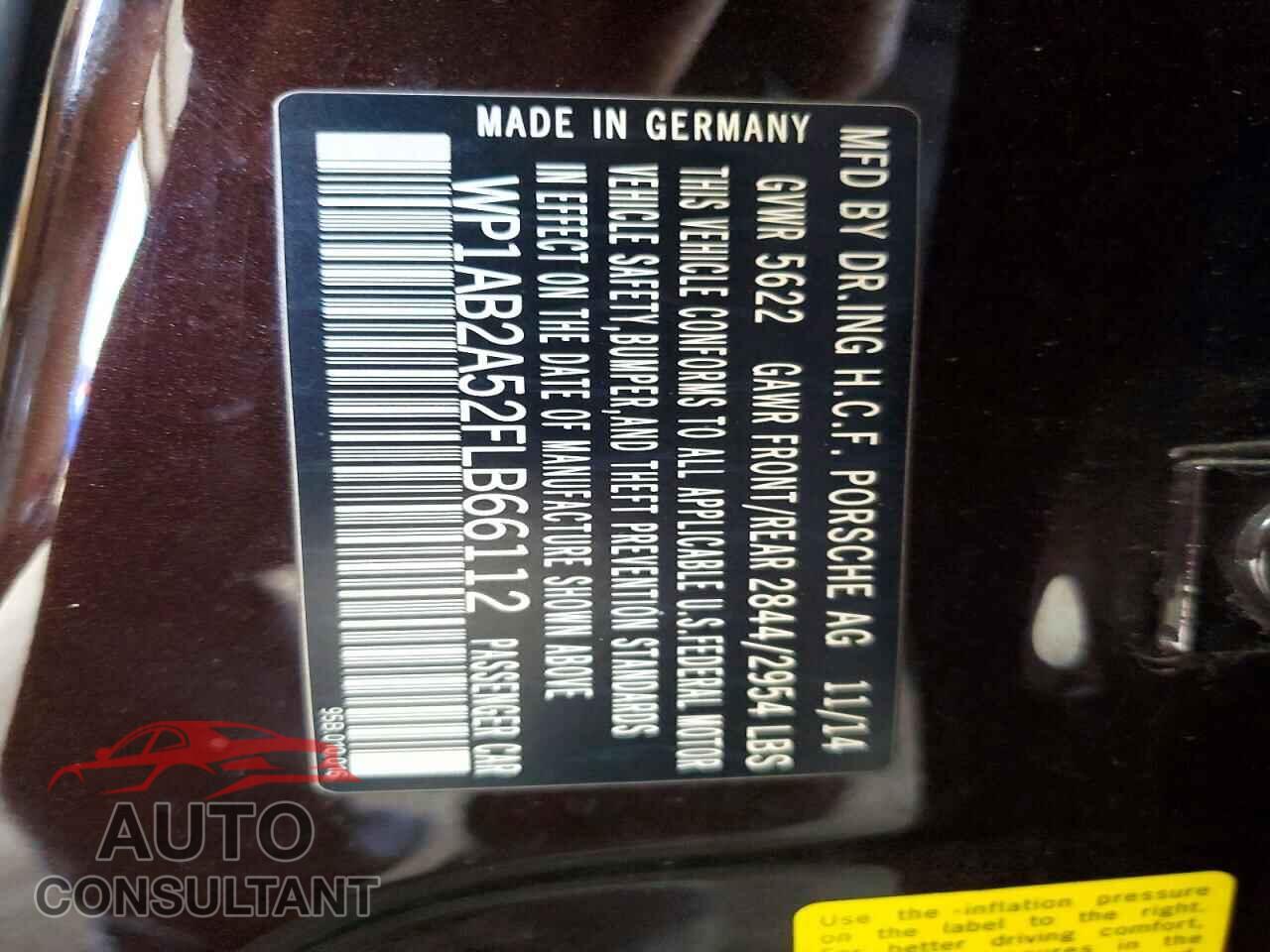 PORSCHE MACAN 2015 - WP1AB2A52FLB66112