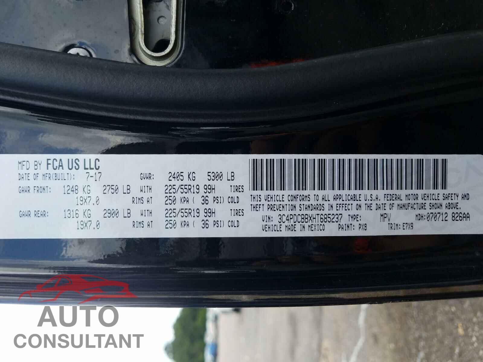 DODGE JOURNEY 2017 - 3C4PDCBBXHT685237