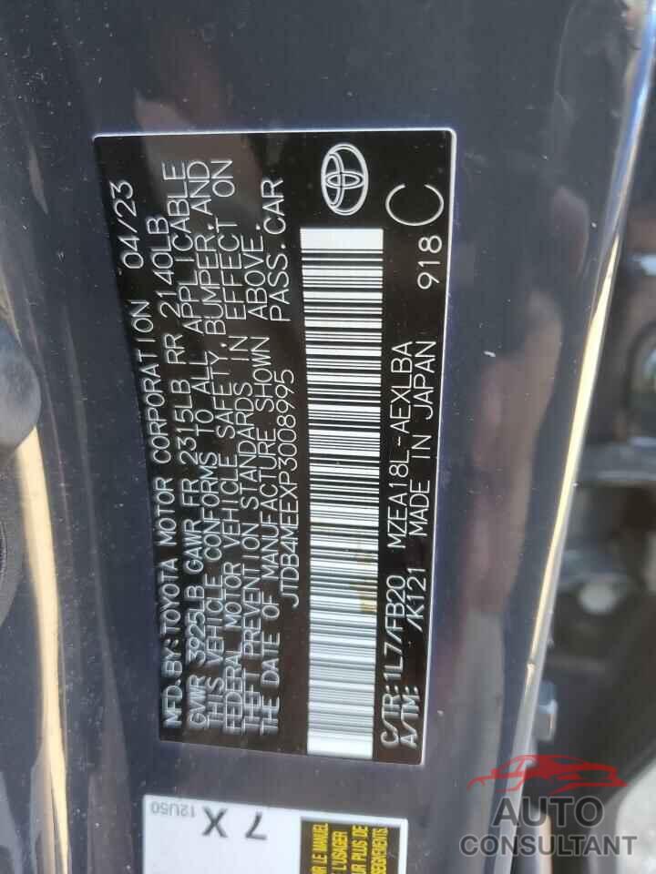 TOYOTA COROLLA 2023 - JTDB4MEEXP3008995