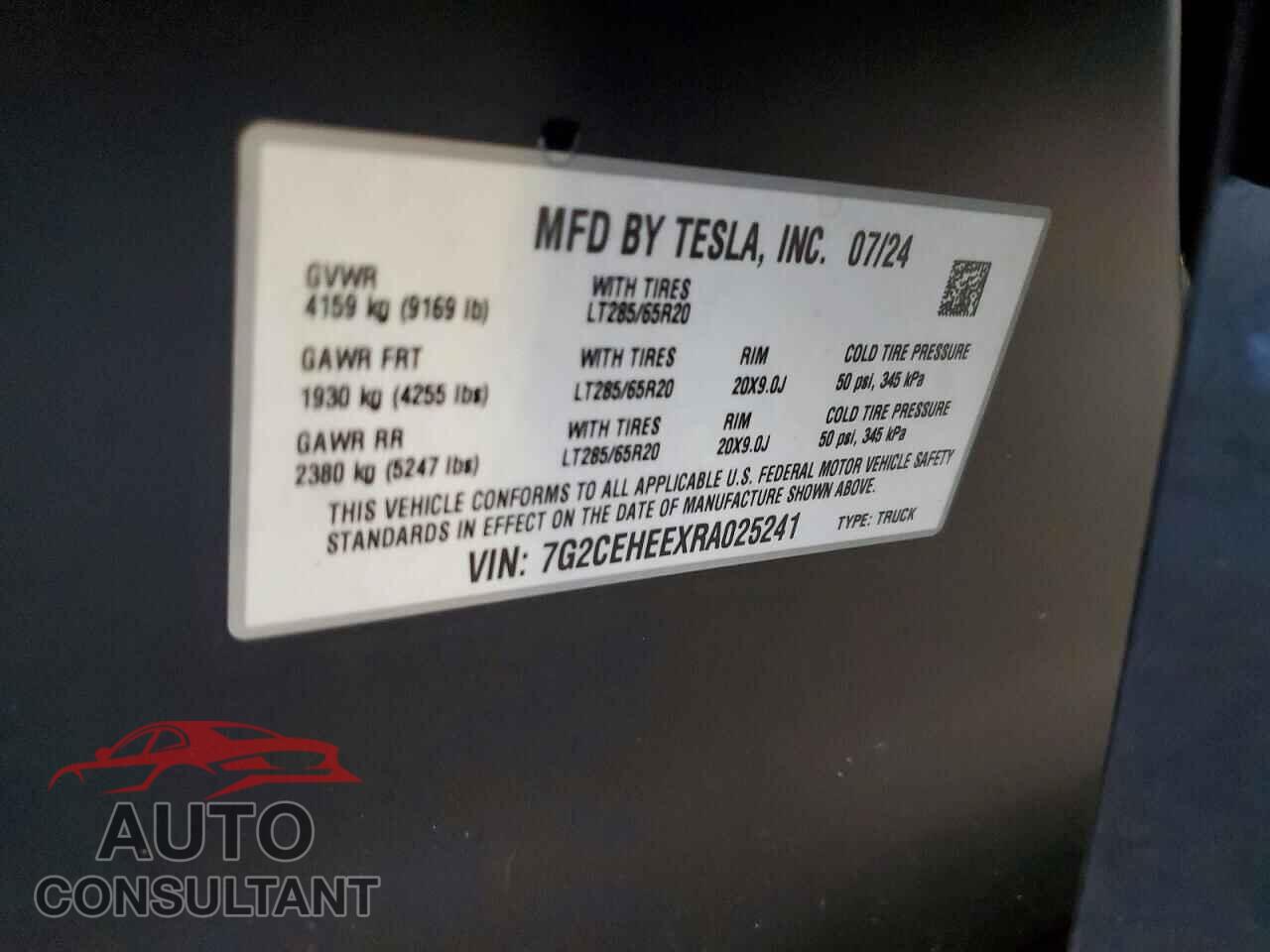 TESLA CYBERTRUCK 2024 - 7G2CEHEEXRA025241