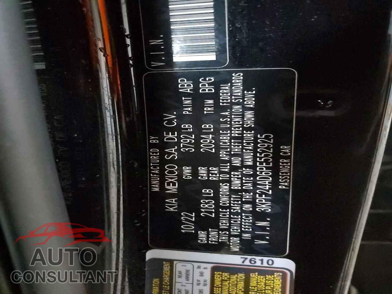 KIA FORTE 2023 - 3KPF24AD6PE552925