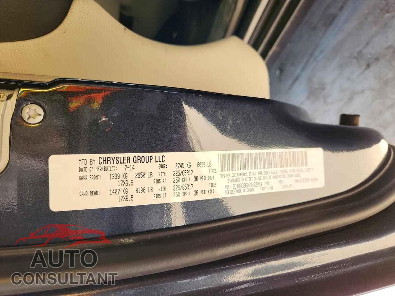 DODGE CARAVAN 2014 - 2C4RDGBG0ER422054
