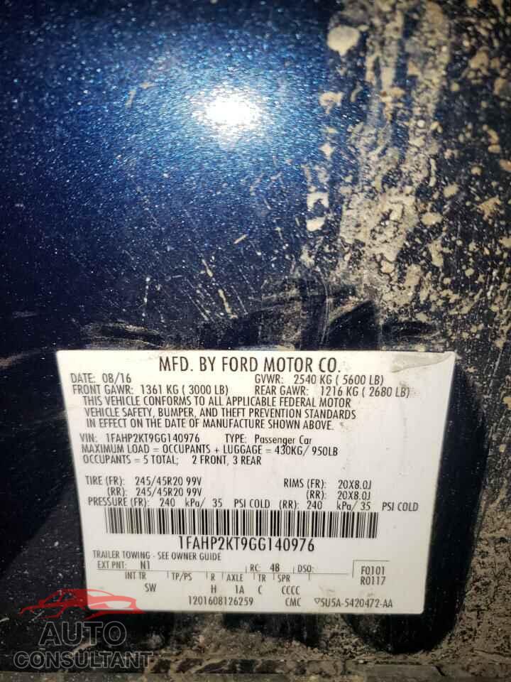 FORD TAURUS 2016 - 1FAHP2KT9GG140976