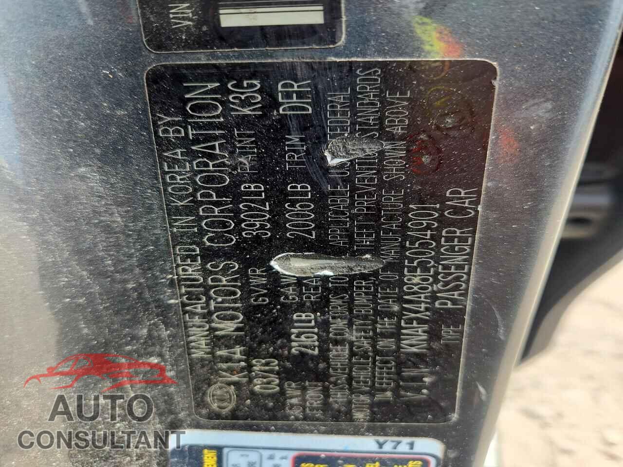 KIA FORTE 2014 - KNAFX4A88E5054901