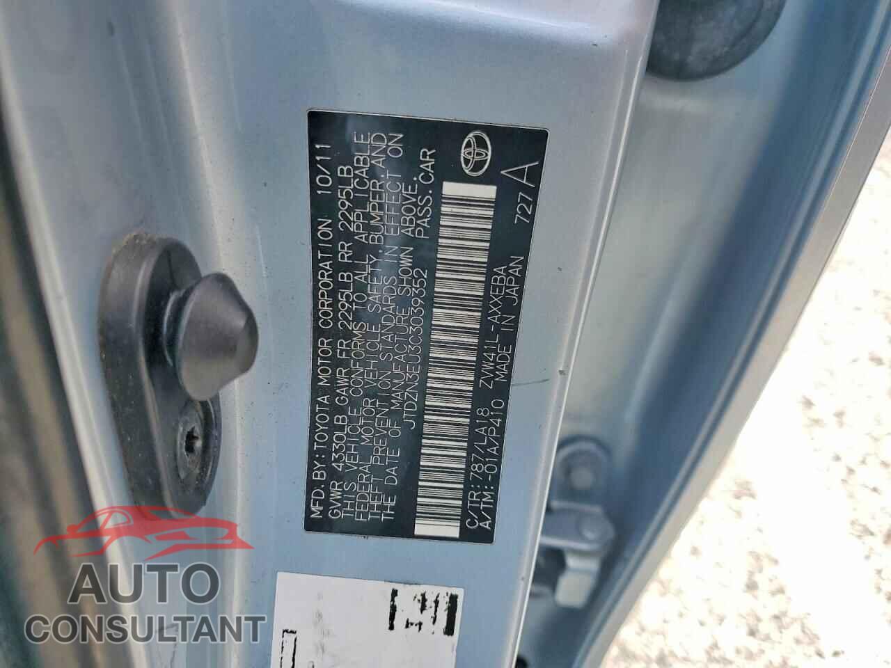 TOYOTA PRIUS 2012 - JTDZN3EU3C3039352