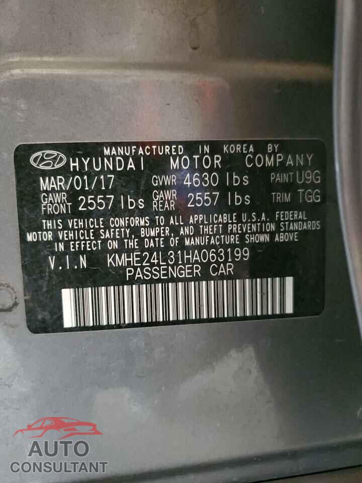 HYUNDAI SONATA 2017 - KMHE24L31HA063199