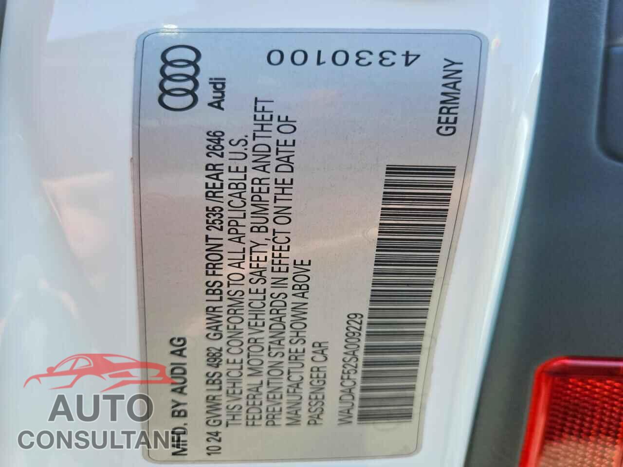 AUDI A5 2025 - WAUDACF52SA009229