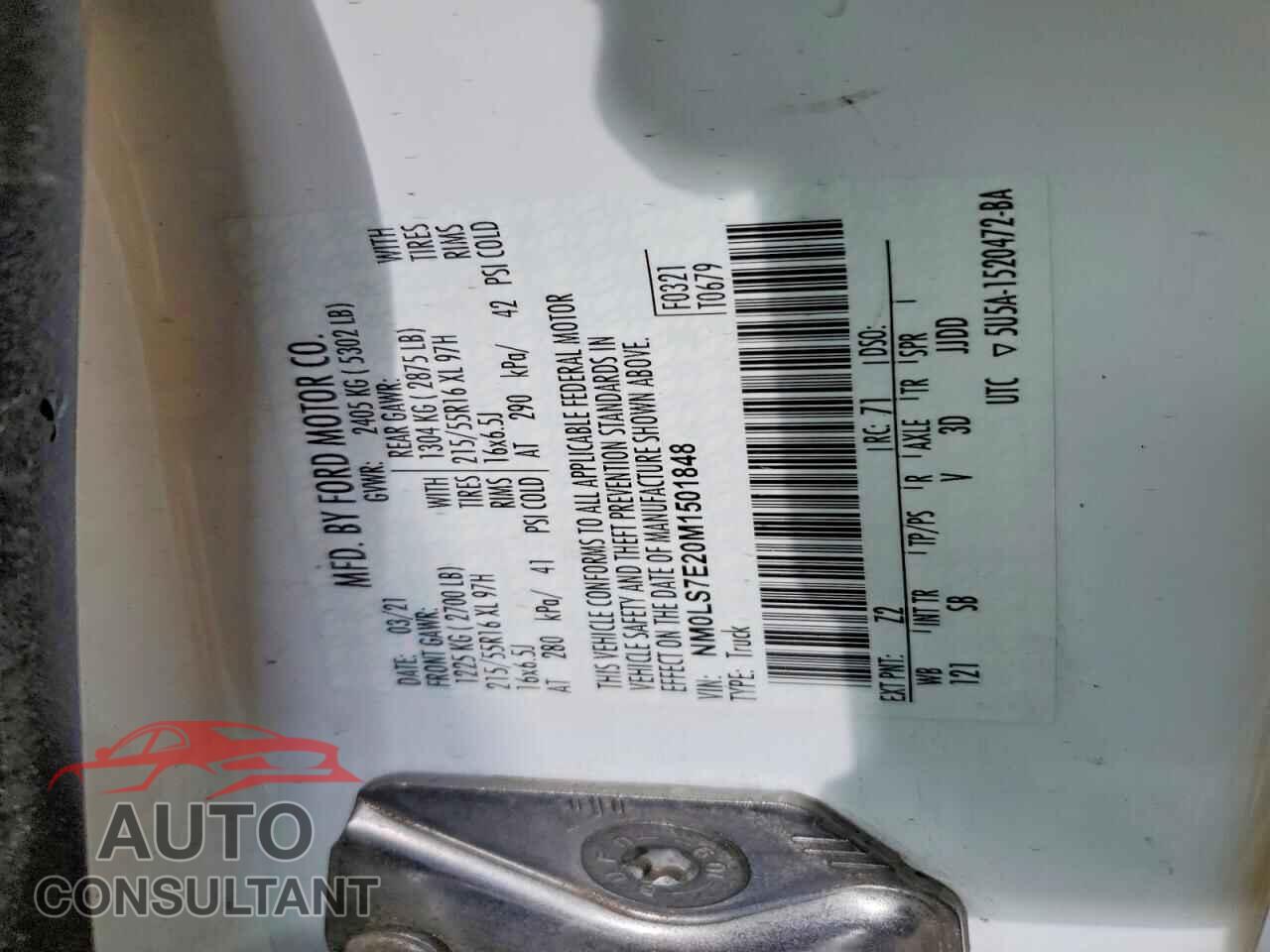 FORD TRANSIT 2021 - NM0LS7E20M1501848