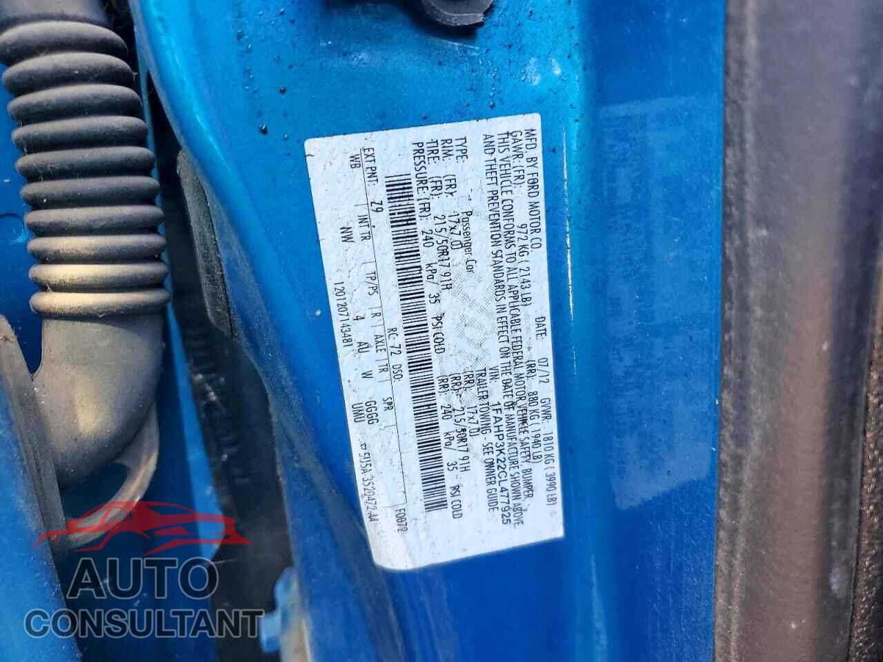 FORD FOCUS 2012 - 1FAHP3K22CL477925