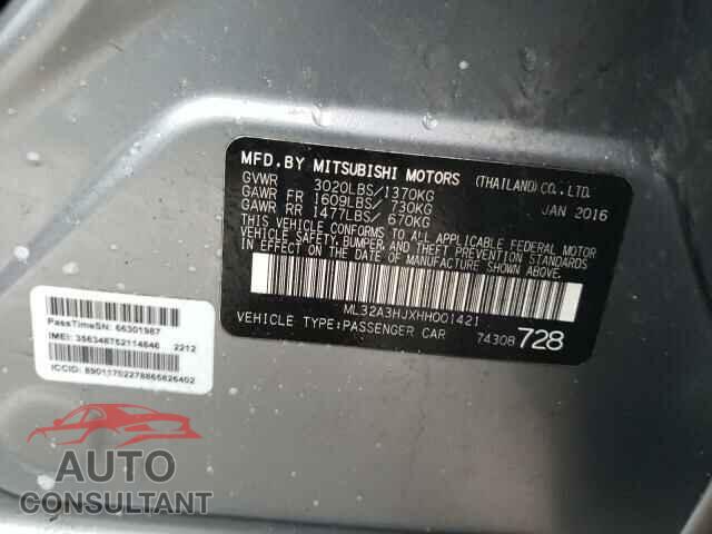 MITSUBISHI MIRAGE 2017 - ML32A3HJXHH001421