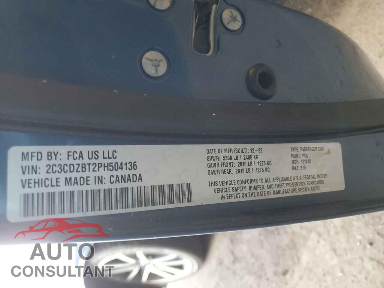 DODGE CHALLENGER 2023 - 2C3CDZBT2PH504136