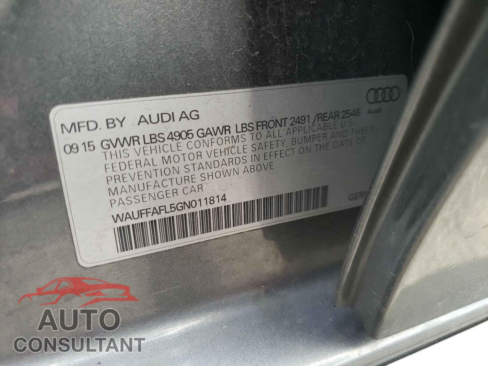 AUDI A4 2016 - WAUFFAFL5GN011814