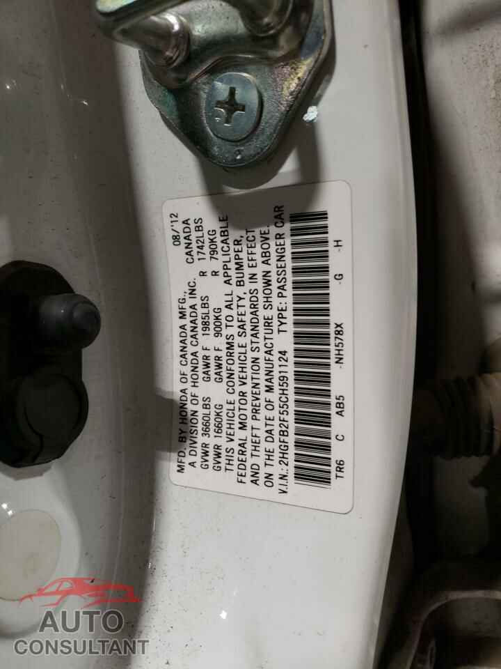 HONDA CIVIC 2012 - 2HGFB2F55CH591124