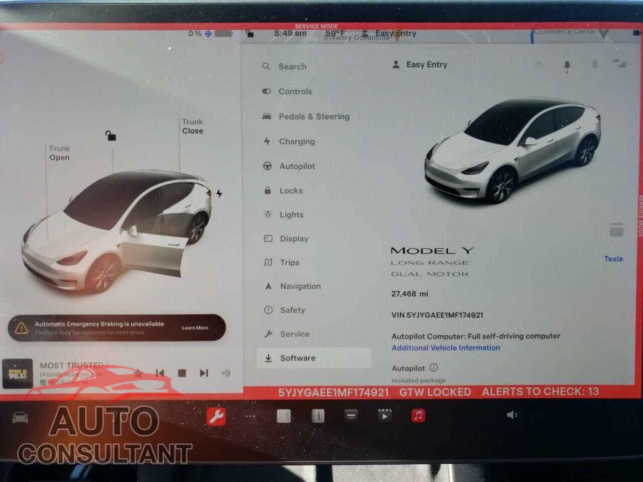 TESLA MODEL Y 2021 - 5YJYGAEE1MF174921