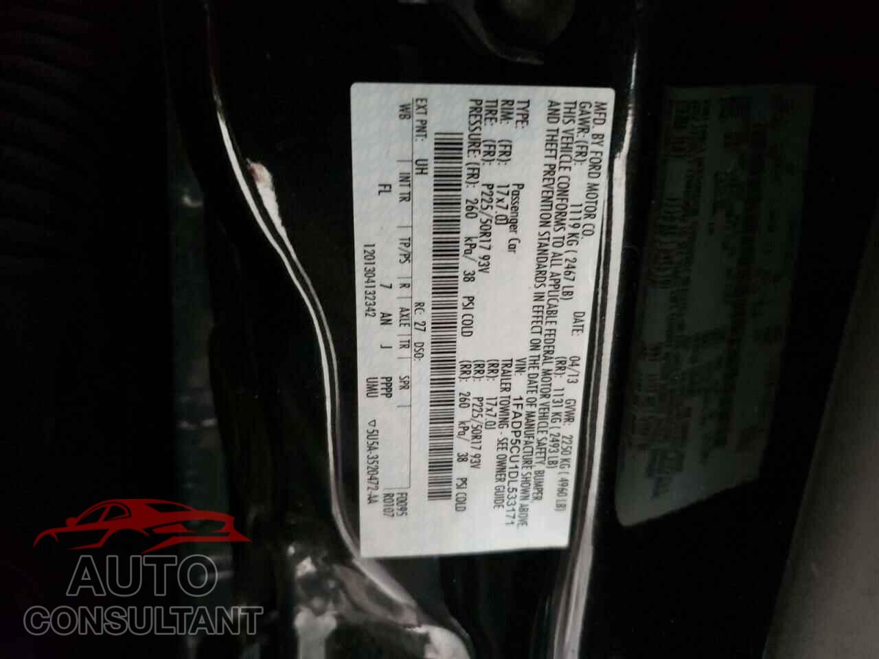 FORD CMAX 2013 - 1FADP5CU1DL533171