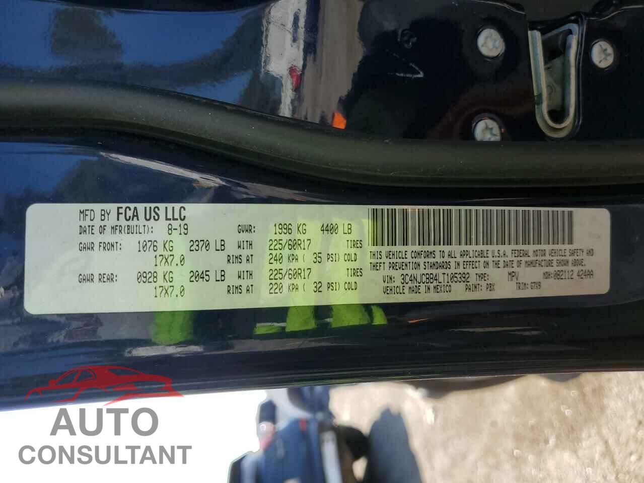 JEEP COMPASS 2020 - 3C4NJCBB4LT105392