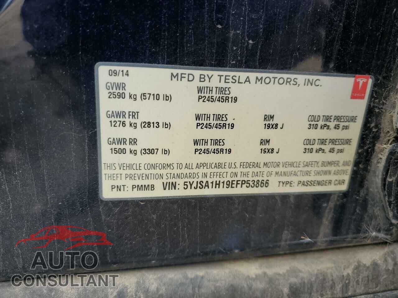 TESLA MODEL S 2014 - 5YJSA1H19EFP53866