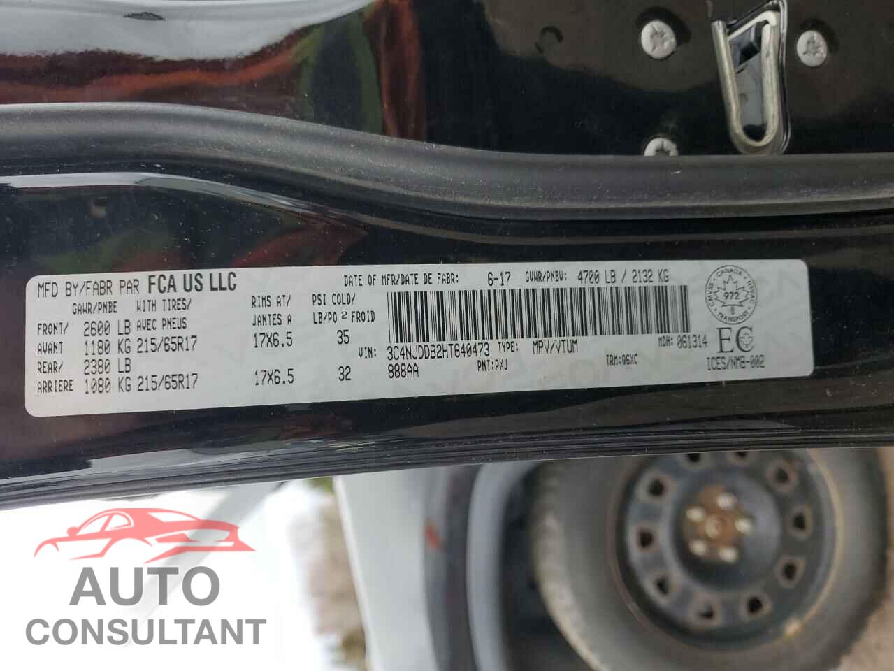 JEEP COMPASS 2017 - 3C4NJDDB2HT640473