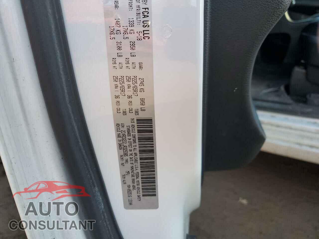 DODGE CARAVAN 2018 - 2C4RDGEG1JR325385