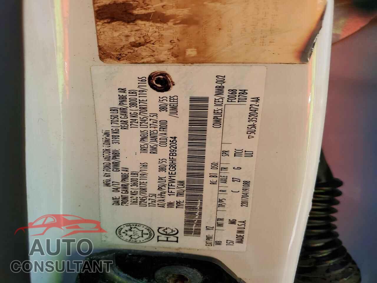 FORD F150 2017 - 1FTFW1EG8HFB92054