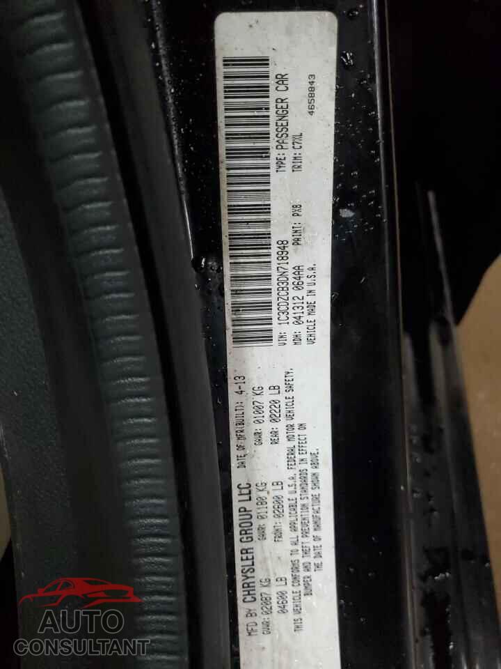 DODGE AVENGER 2013 - 1C3CDZCB3DN718948