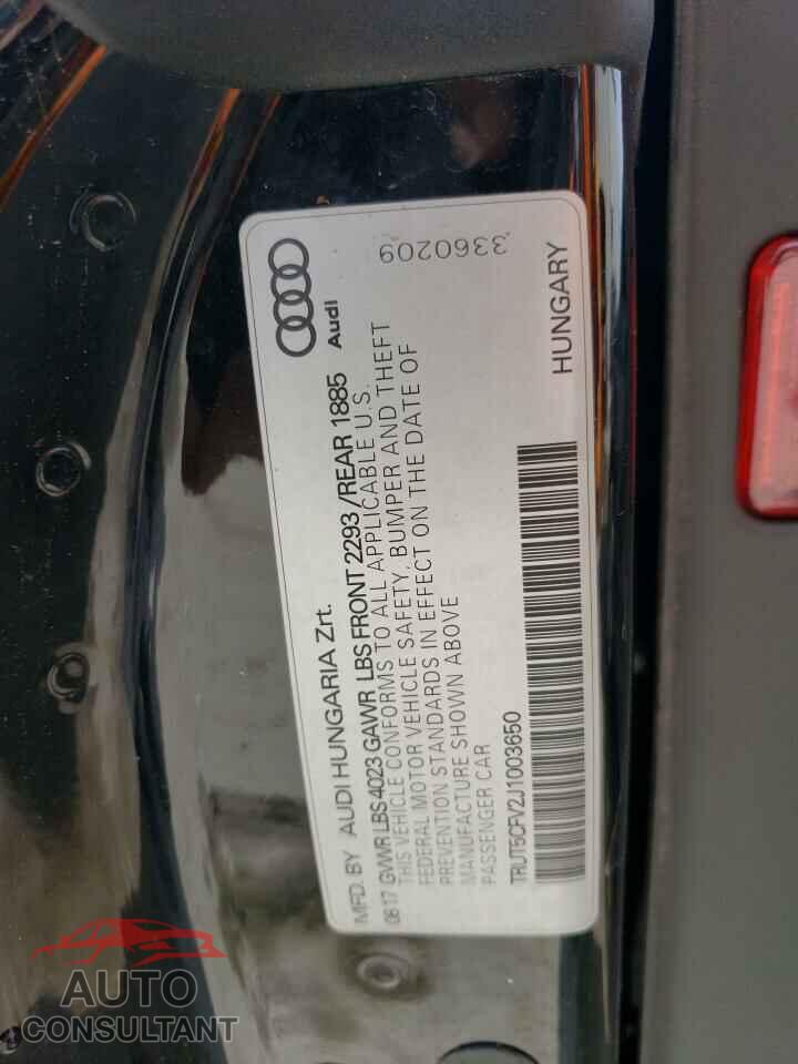AUDI TT 2018 - TRUT5CFV2J1003650
