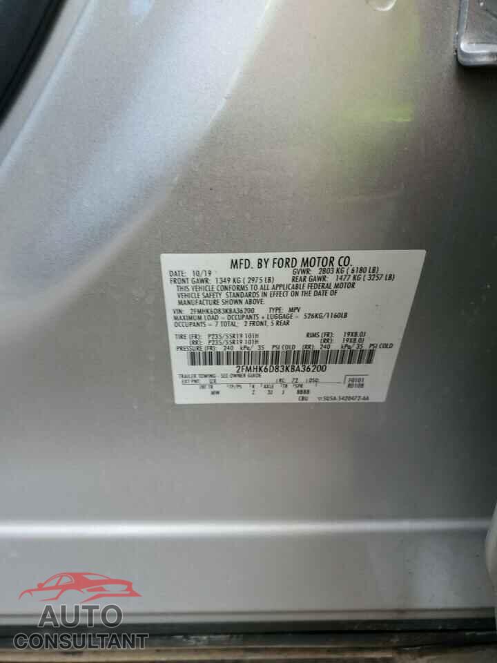 FORD FLEX 2019 - 2FMHK6D83KBA36200