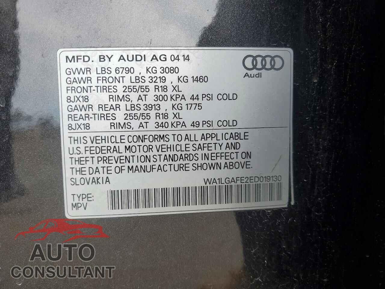 AUDI Q7 2014 - WA1LGAFE2ED019130