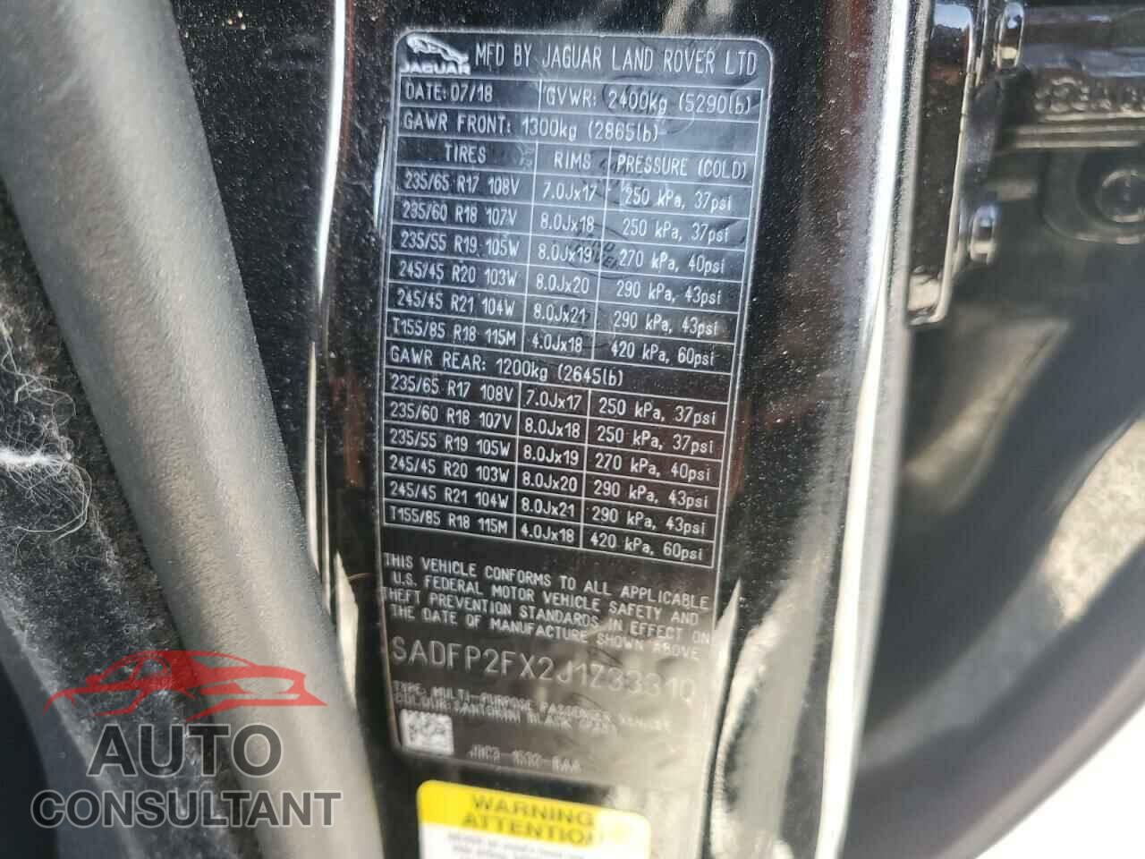 JAGUAR ETYPE 2018 - SADFP2FX2J1Z33310