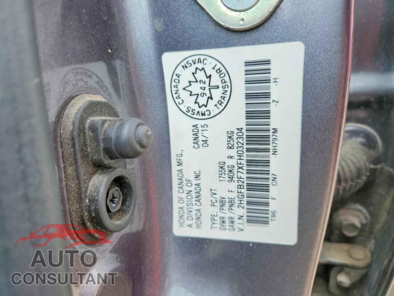 HONDA CIVIC 2015 - 2HGFB2F7XFH032304