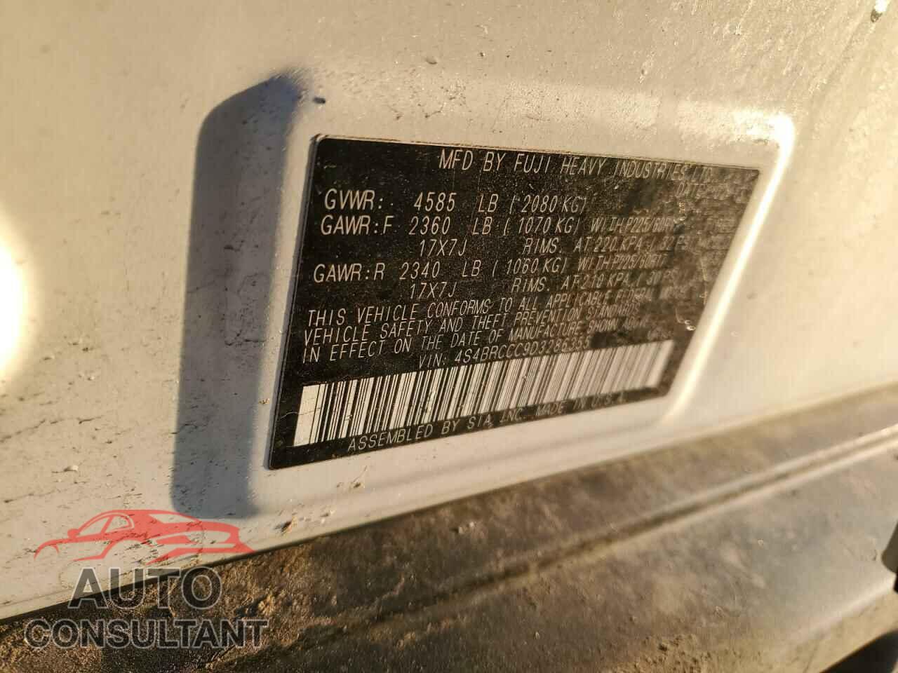 SUBARU OUTBACK 2013 - 4S4BRCCC9D3286355