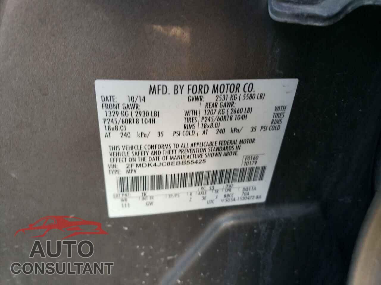 FORD EDGE 2014 - 2FMDK4JC8EBB55425