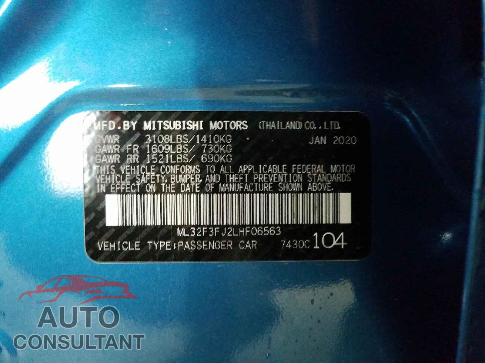 MITSUBISHI MIRAGE 2020 - ML32F3FJ2LHF06563