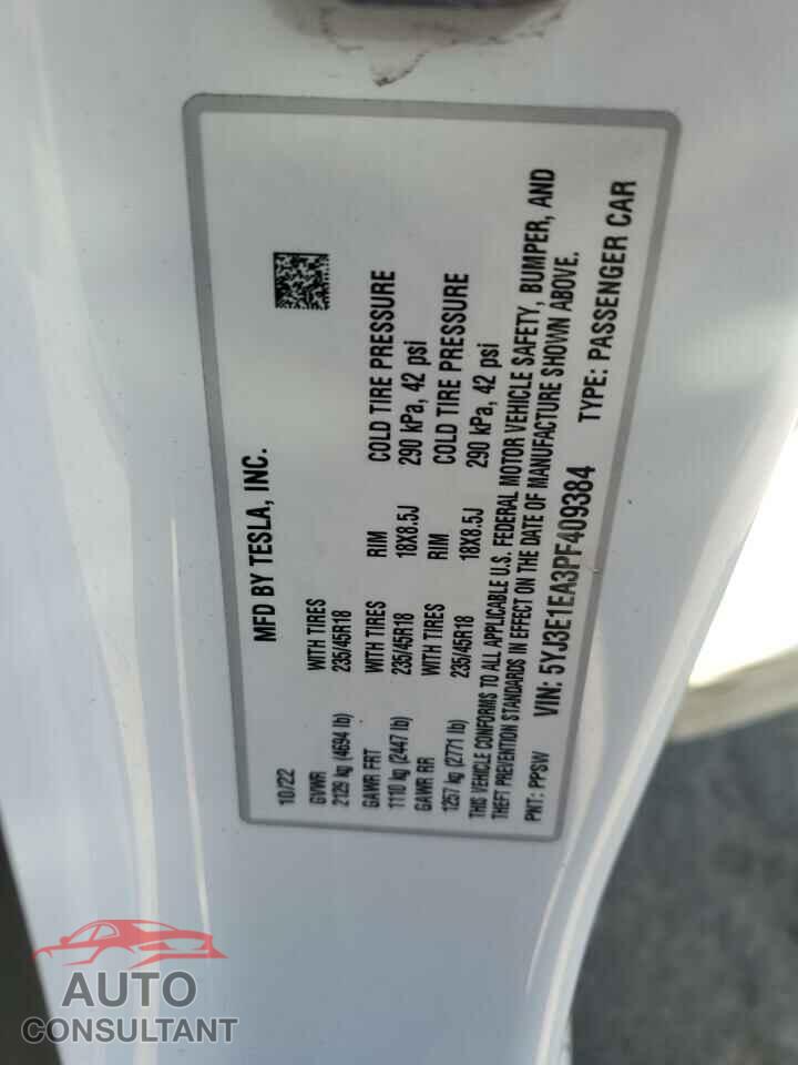 TESLA MODEL 3 2023 - 5YJ3E1EA3PF409384