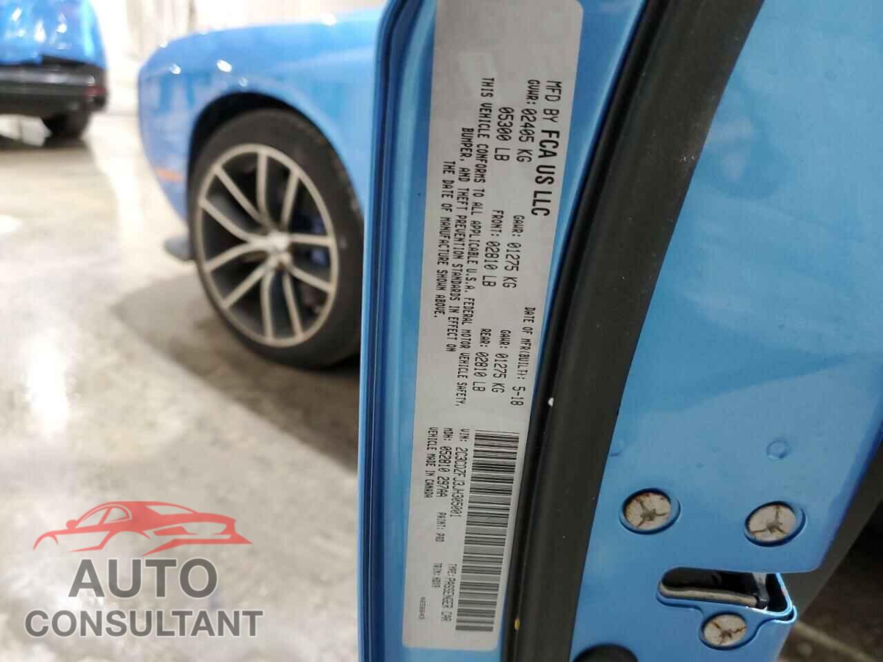 DODGE CHALLENGER 2018 - 2C3CDZFJ3JH305001