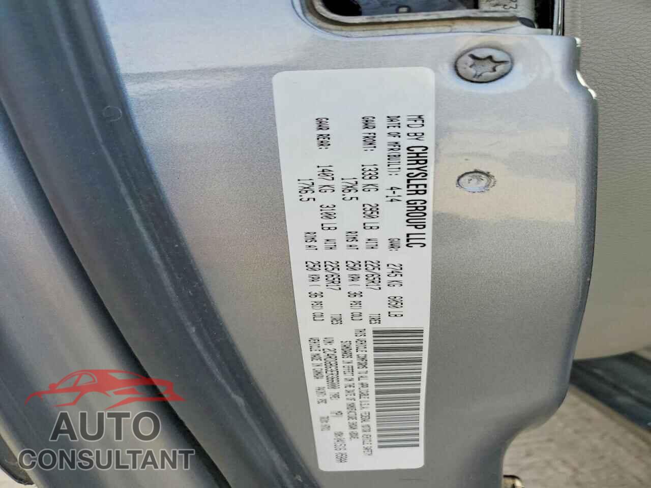 DODGE CARAVAN 2014 - 2C4RDGBG3ER366000