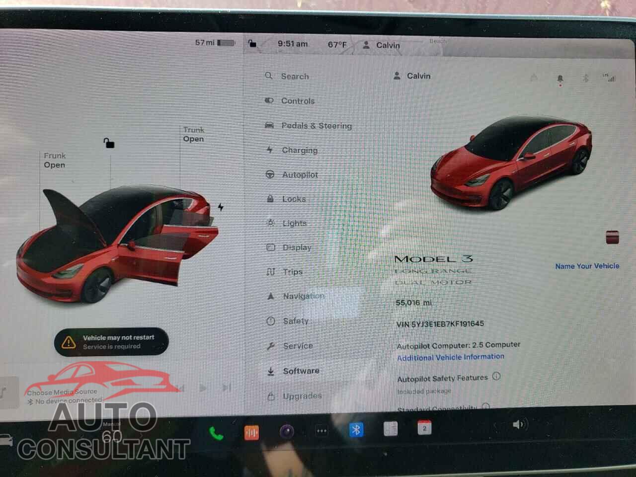 TESLA MODEL 3 2019 - 5YJ3E1EB7KF191645