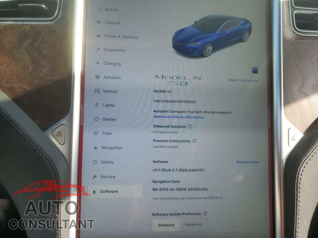 TESLA MODEL S 2017 - 5YJSA1E27HF218360