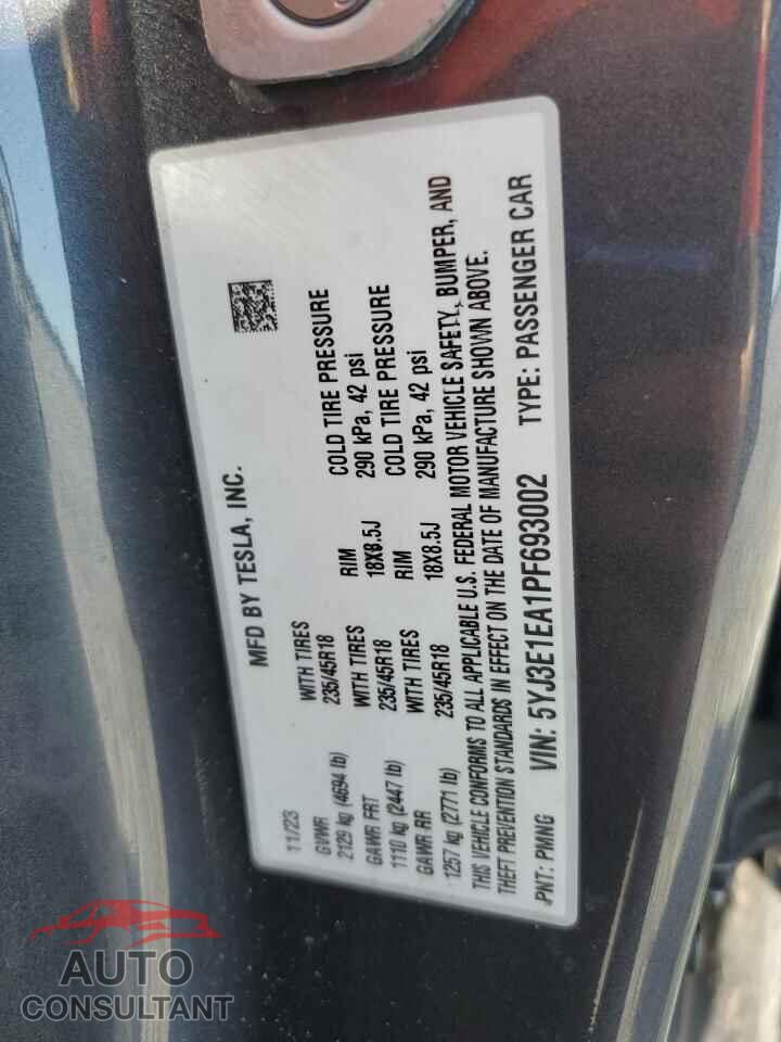 TESLA MODEL 3 2023 - 5YJ3E1EA1PF693002