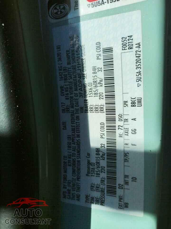 FORD FIESTA 2017 - 3FADP4EJ1HM156326