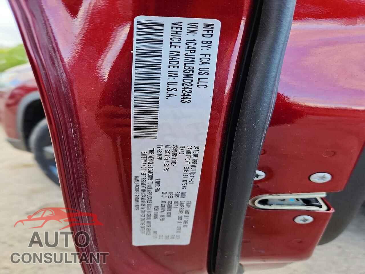 JEEP CHEROKEE 2021 - 1C4PJMLB5MD242443