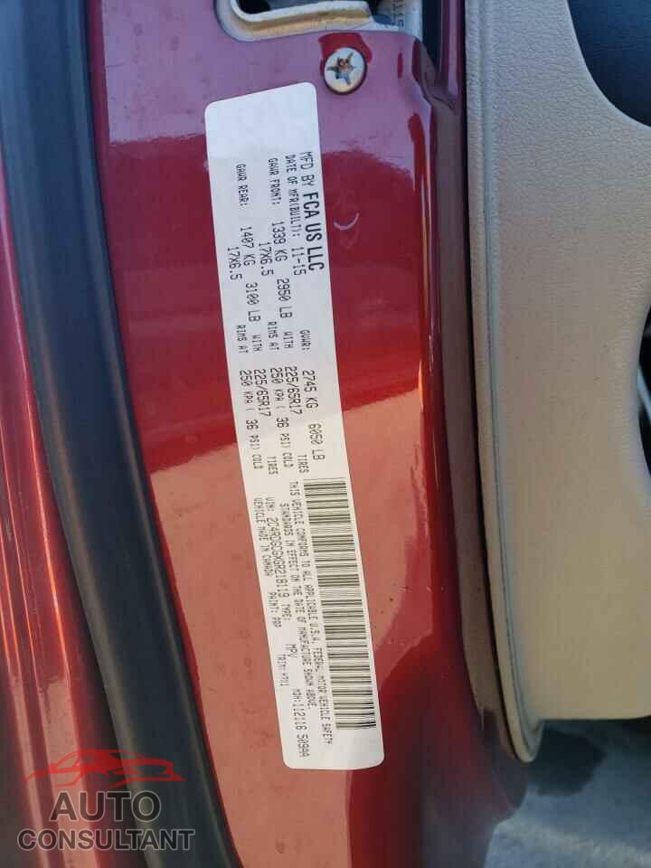 DODGE CARAVAN 2016 - 2C4RDGCGXGR218119