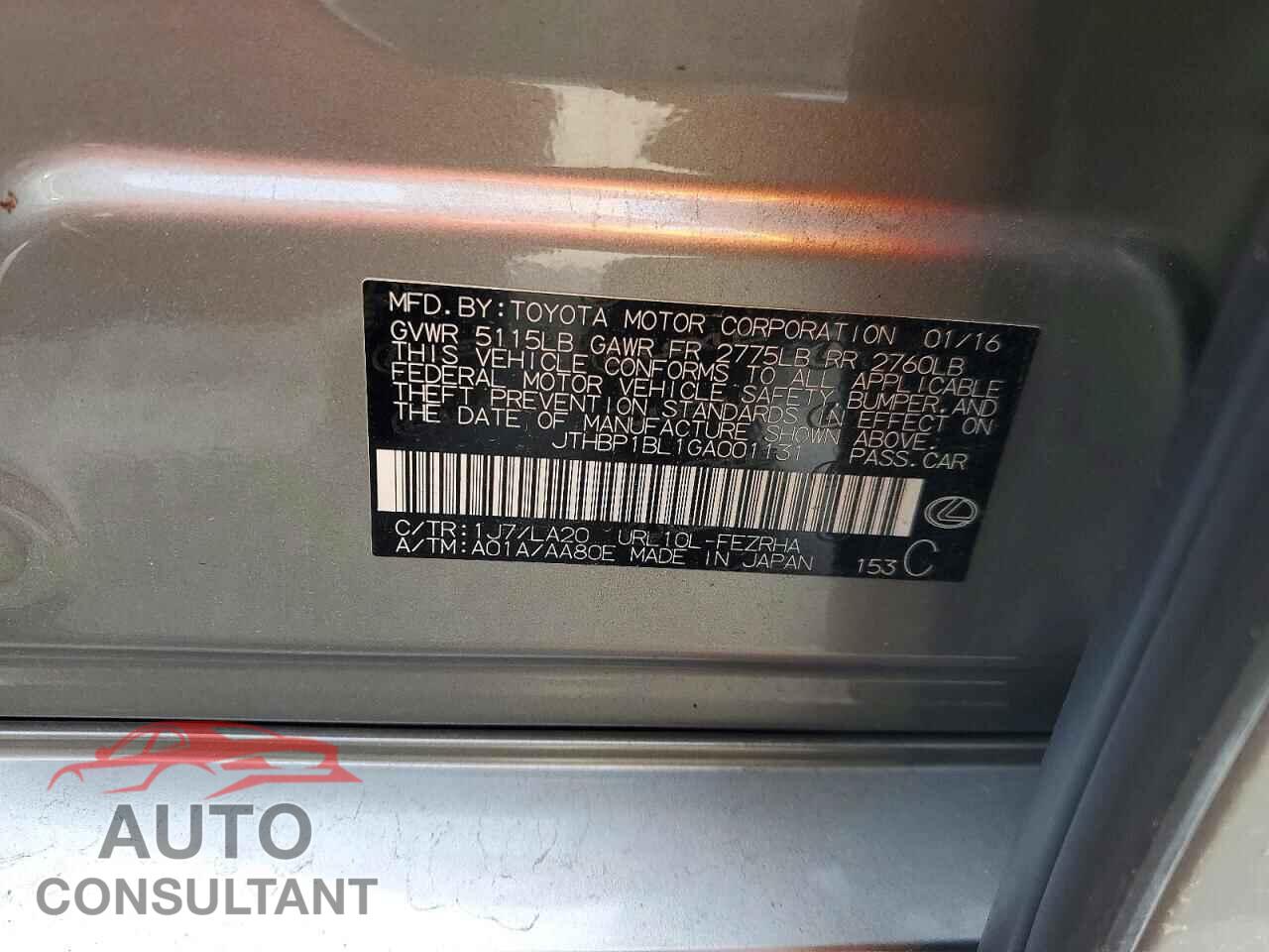 LEXUS GS 2016 - JTHBP1BL1GA001131
