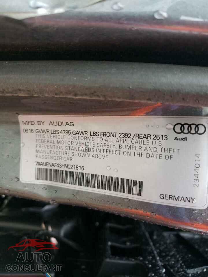 AUDI A4 2017 - WAUENAF43HN021816