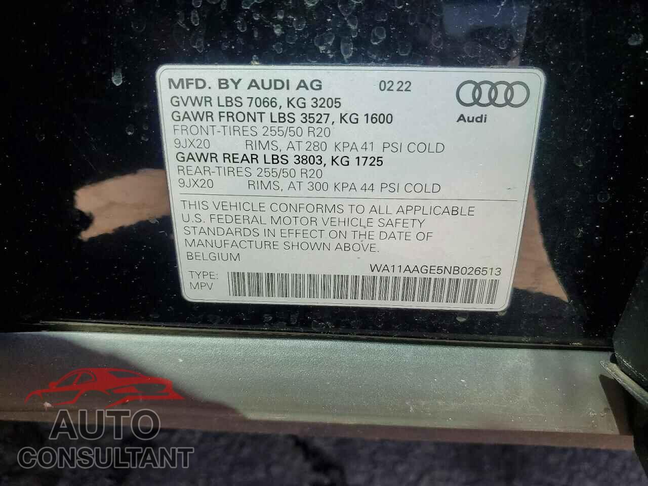 AUDI E-TRON 2022 - WA11AAGE5NB026513