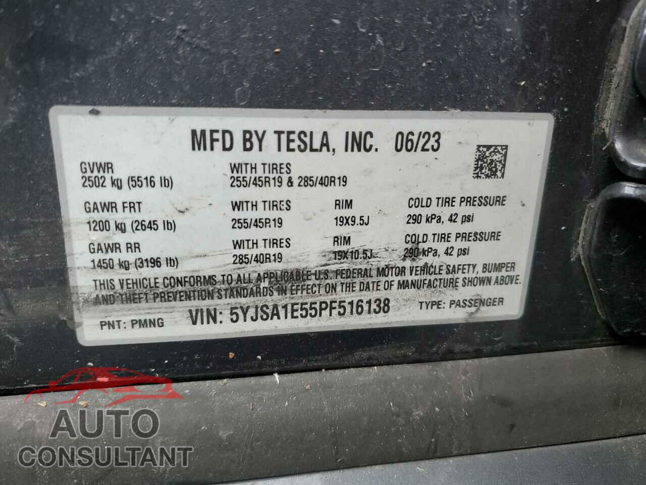 TESLA MODEL S 2023 - 5YJSA1E55PF516138