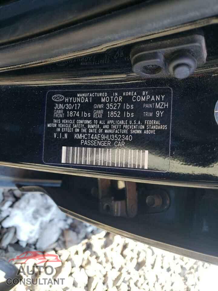 HYUNDAI ACCENT 2017 - KMHCT4AE9HU352340