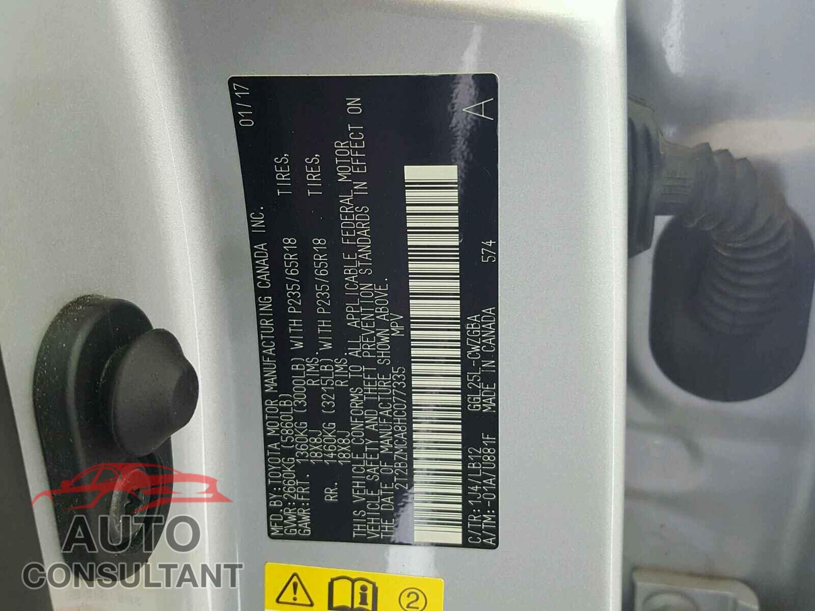 LEXUS RX 350 2017 - 2T2BZMCA8HC077335